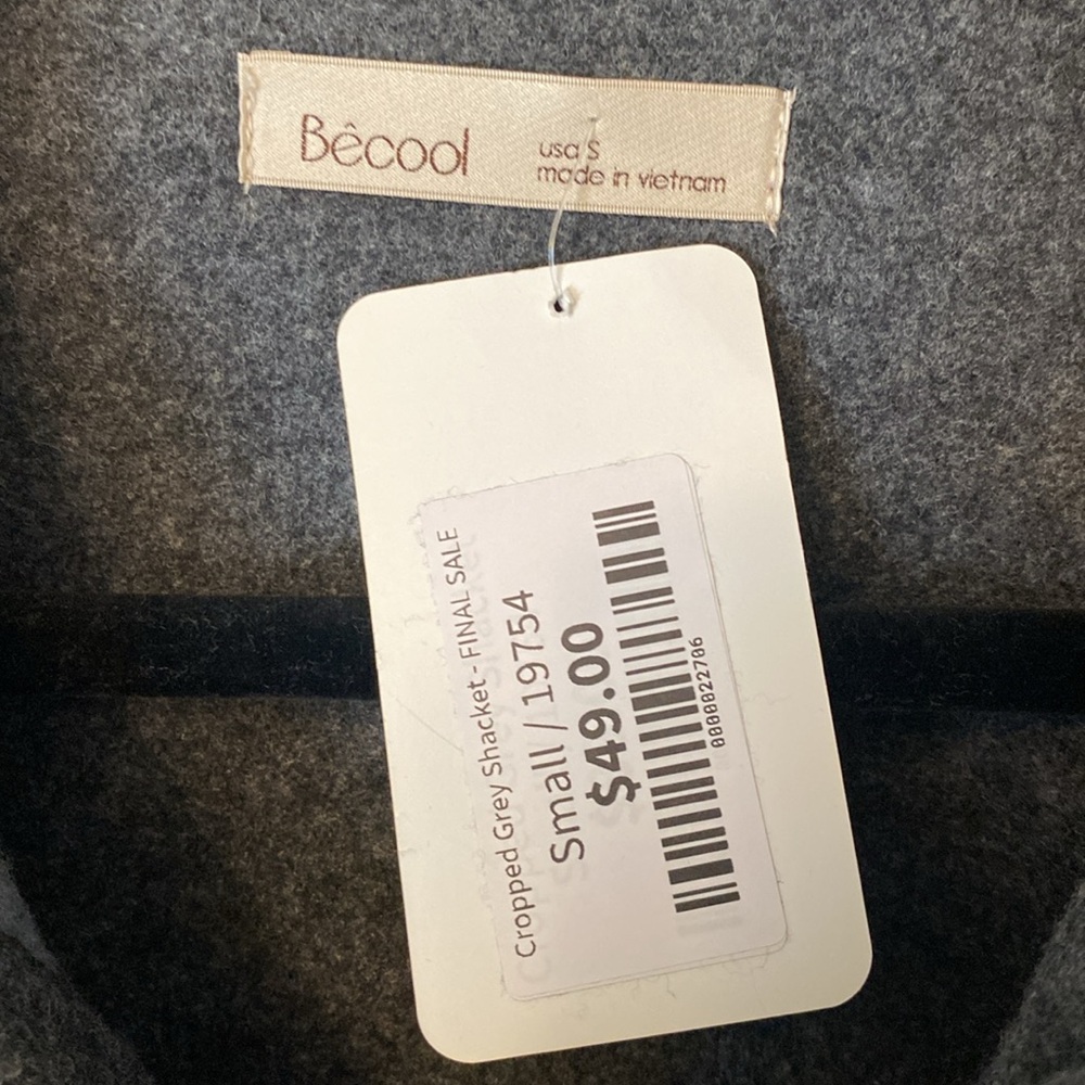 Cropped Grey Shacket - Size Small - Picture 3 of 7